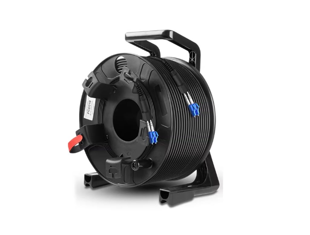 Outdoor Armored Fiber Optic Cable LC to LC 2 Strands Single Mode with Fiber Tactical Cable Reel (200, feet)