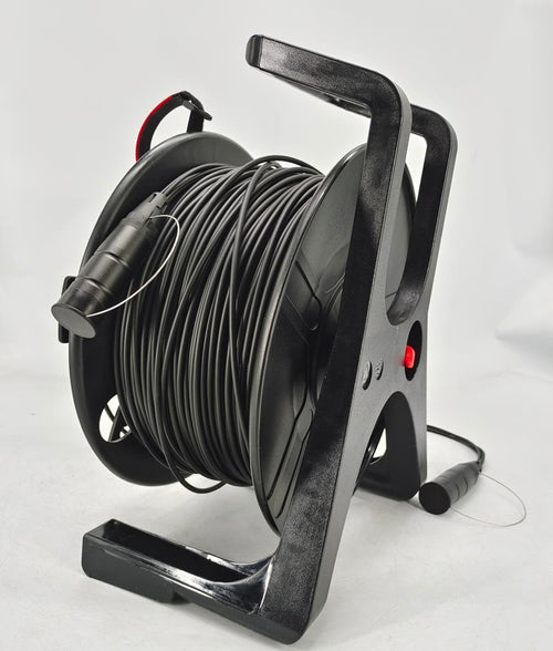 Outdoor Armored Fiber Optic Cable LC to LC 2 Strands Single Mode with Fiber Tactical Cable Reel (200, feet)