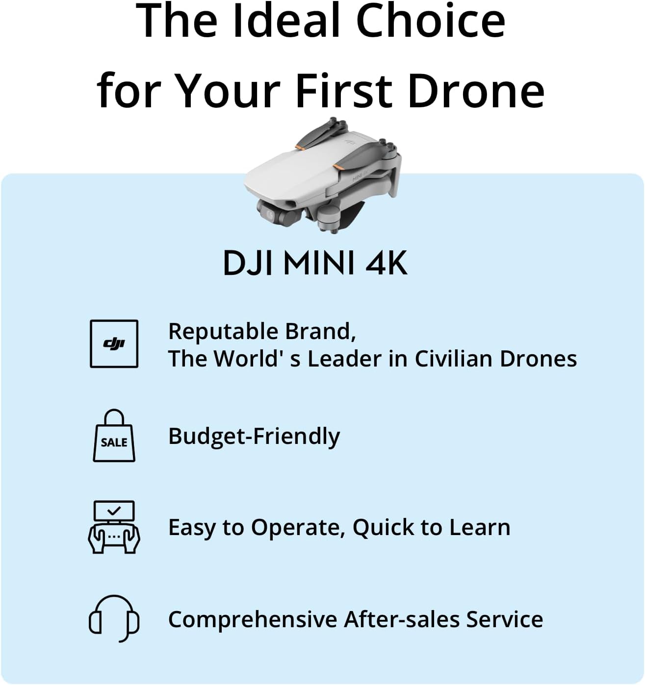 DJI Mini 4K Camera Drone Combo, Drone with 4K UHD Camera for Adults, Under 249 g, 3-Axis Gimbal Stabilization, 10km Video Transmission, Auto Return, 2...