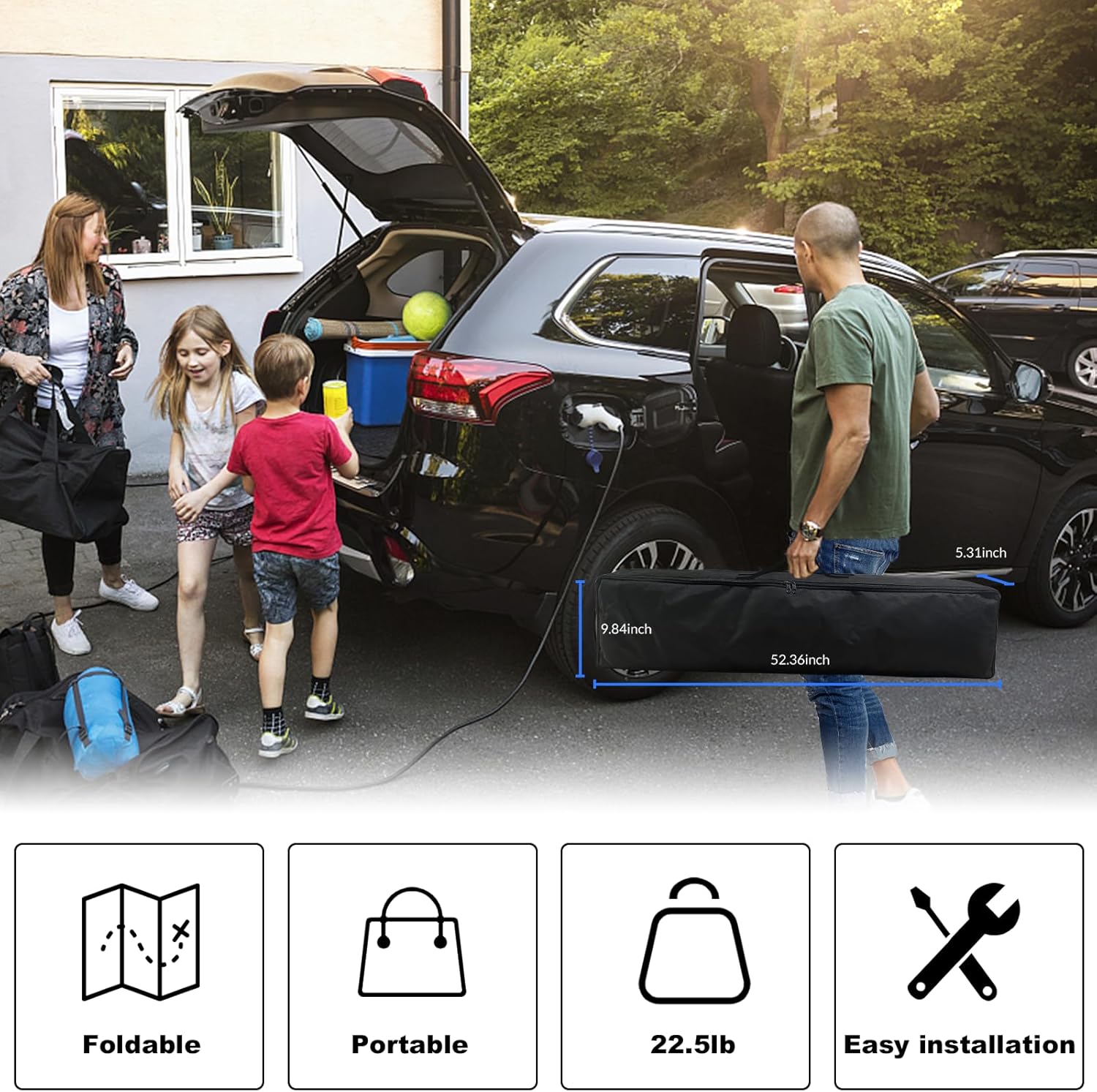 Projector Screen with Stand, Wootfairy 200 inch Portable and Foldable Projection Screen 4K HD 16:9 Rear Front Wrinkle-Free Movie Screen with Carry Bag for Indoor Outdoor Home Theater Backyard Cinema